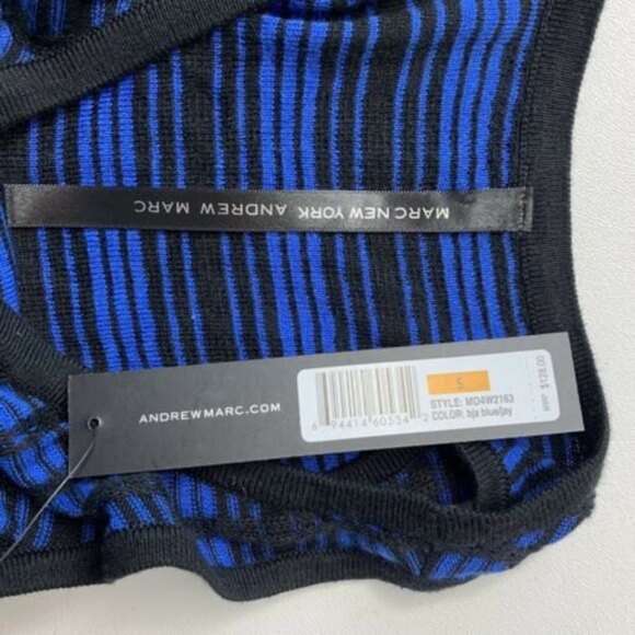 MARC NEW YORK ANDREW MARC Black & Blue Cotton Silk Textured Sleeveless Dress‎ S - Picture 8 of 11
